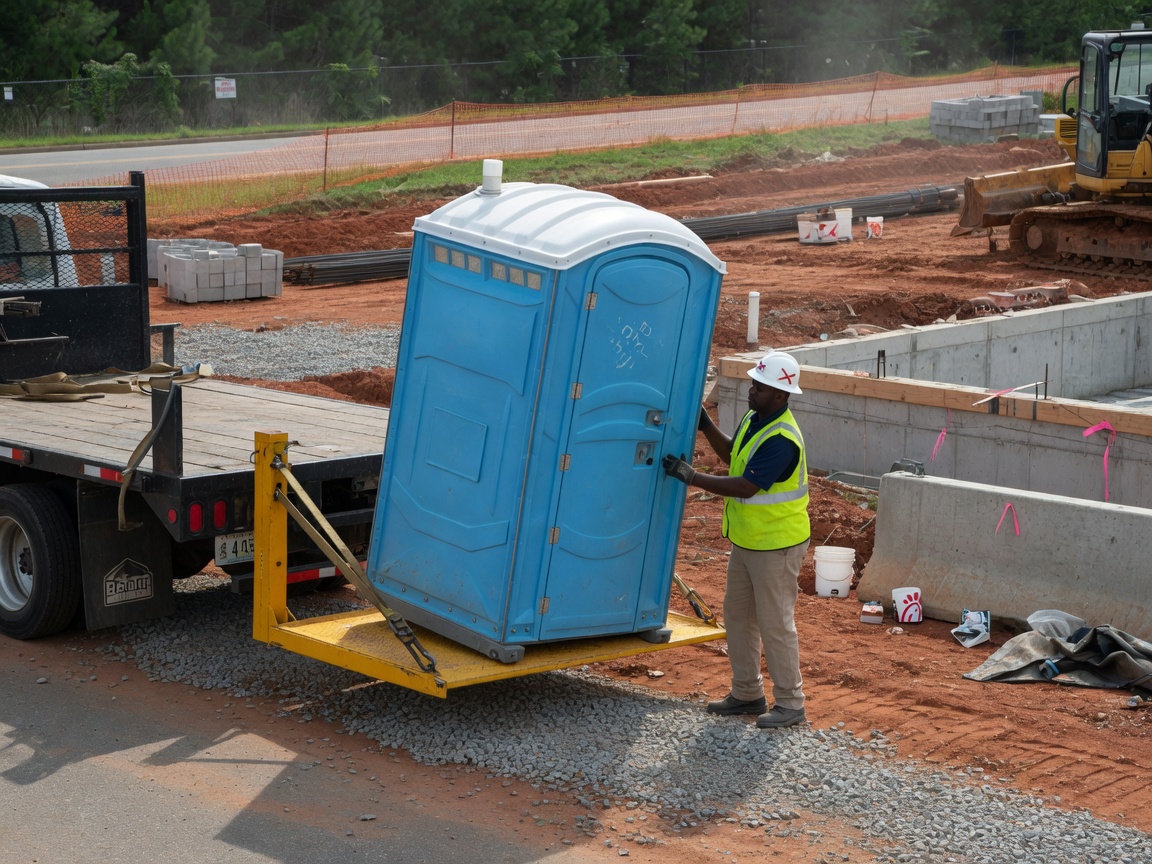 Construction Site Portable Toilet Rental in Huntsville